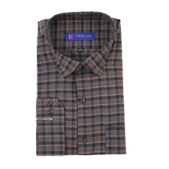 Men’s brown and black checkered (oversized)formal shirt