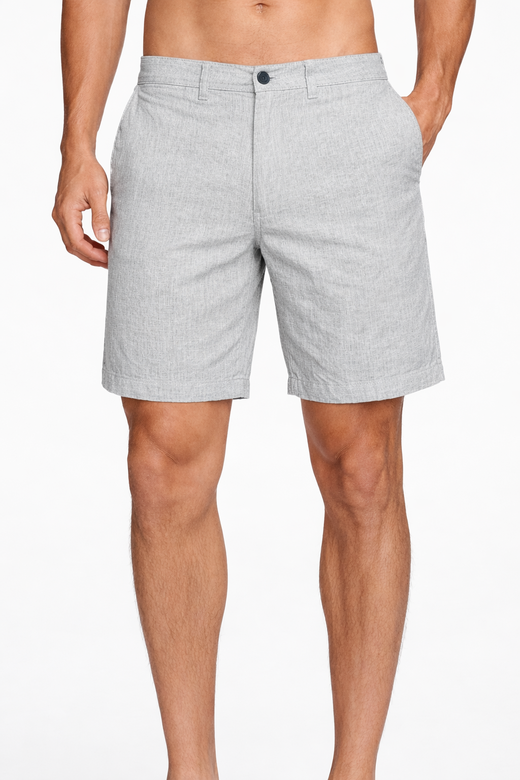 Mens Light Grey Linen Blend short