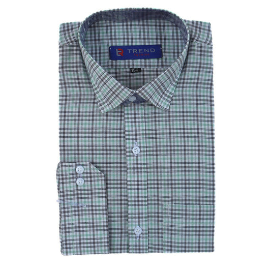 Men’s mint green and black checkered formal shirt