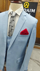 Men's sky blue 3 piece