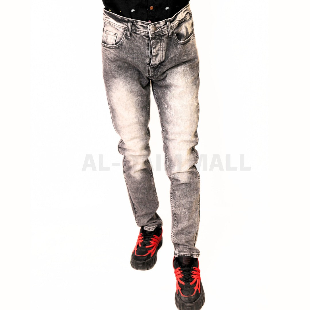 Men's gray wash denim