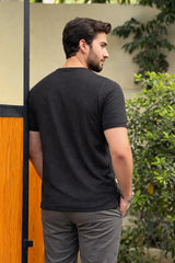 Men’s Black Textured T-Shirt