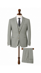 Mens Sage Green Plain 3 Pc Suit