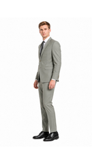 Mens Sage Green Plain 3 Pc Suit